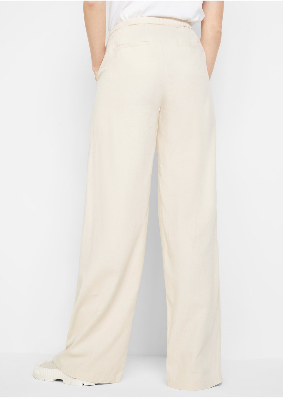 Pantalon palazzo en lin majoritaire