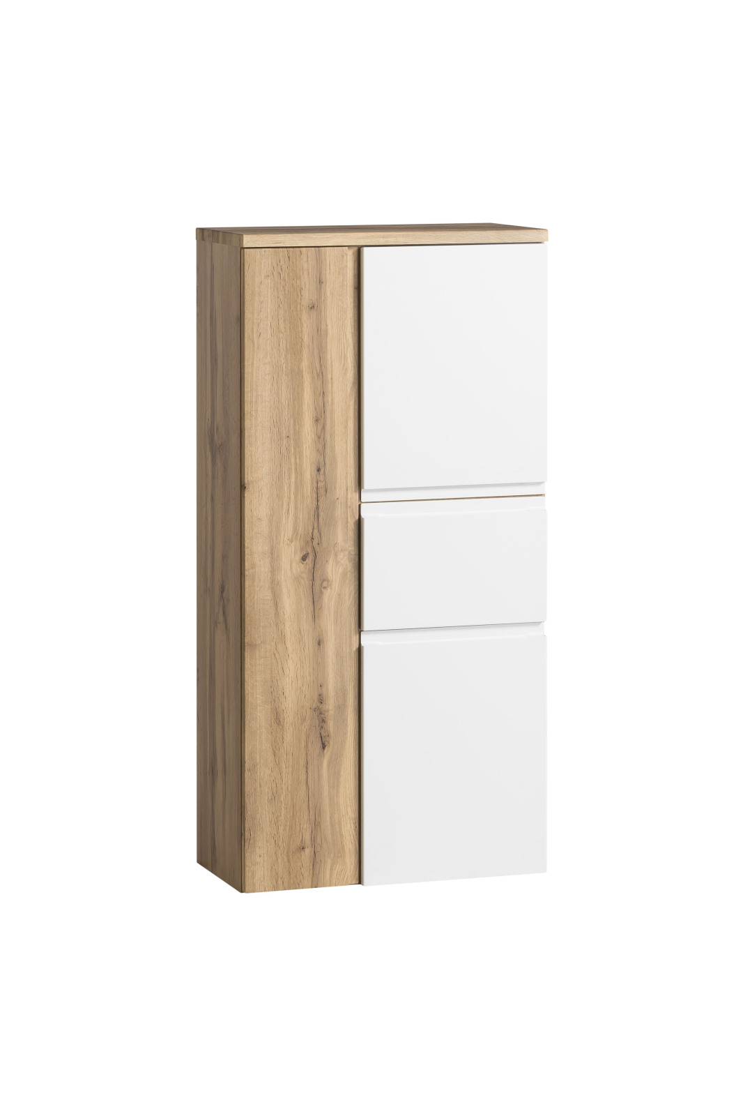 Midischrank - Wotaneiche - weiß matt - 65 cm