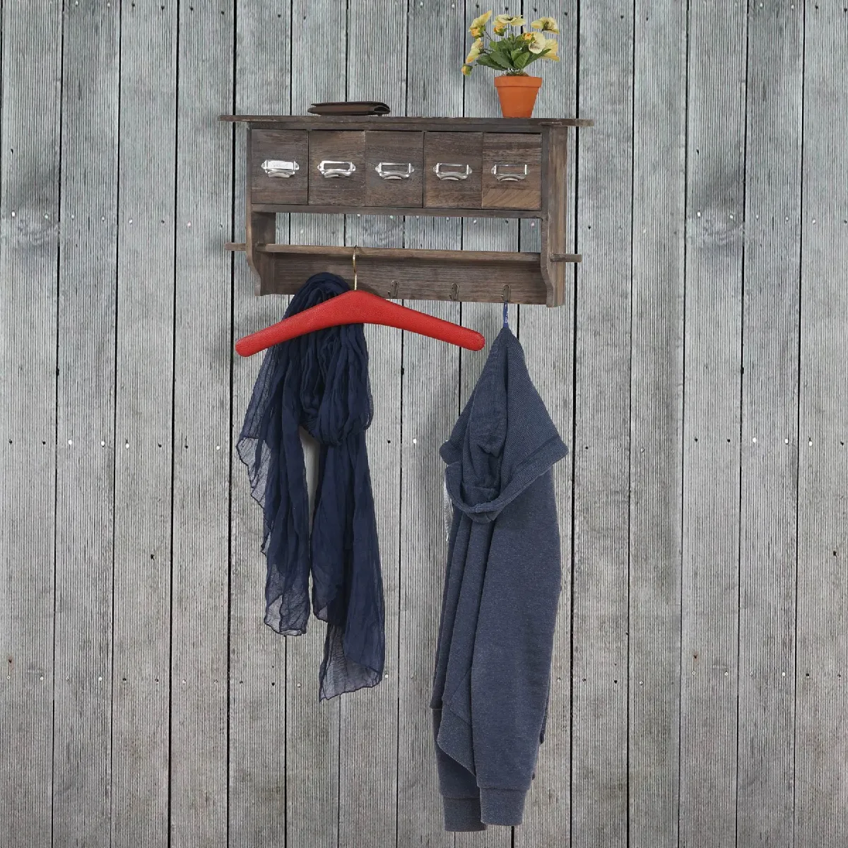 Mendler Portemanteau Mural Shabby - Marron