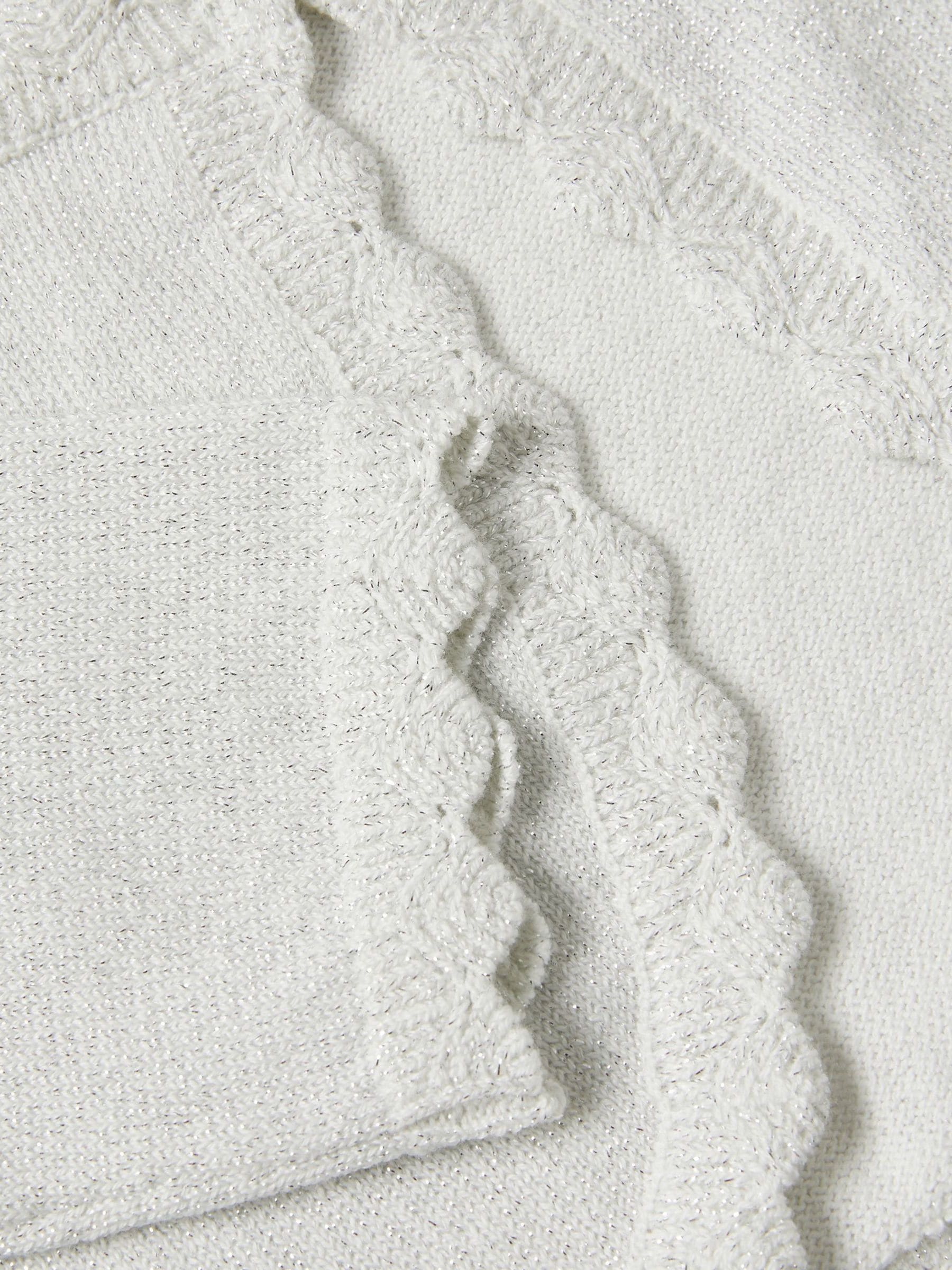 Zilver - Monsoon Maeve Sparkle Scallop 100% Cotton Cardigan