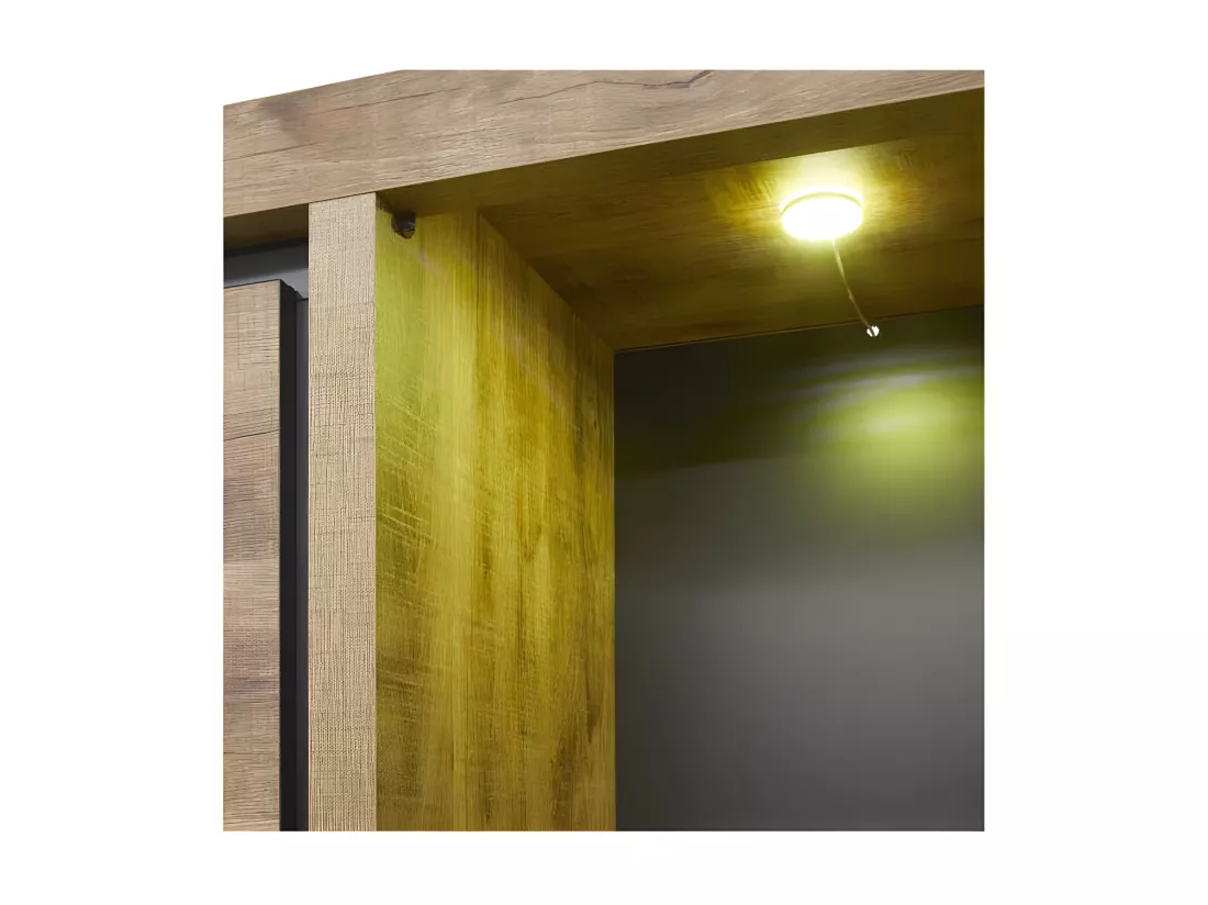 Argentier 3 portes à LEDs Bois Tropical - PEYTON