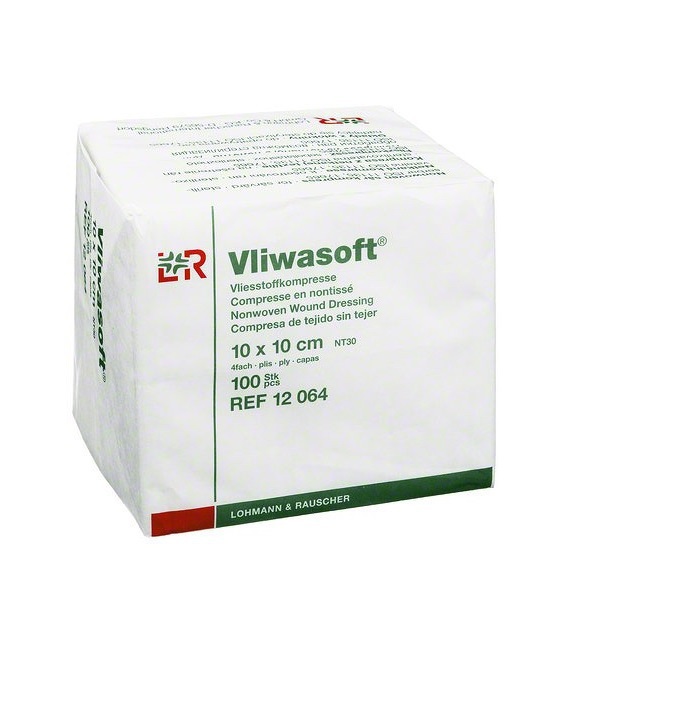 Vliwasoft Vlieskompres 10 x 10 cm 4-laags 100st