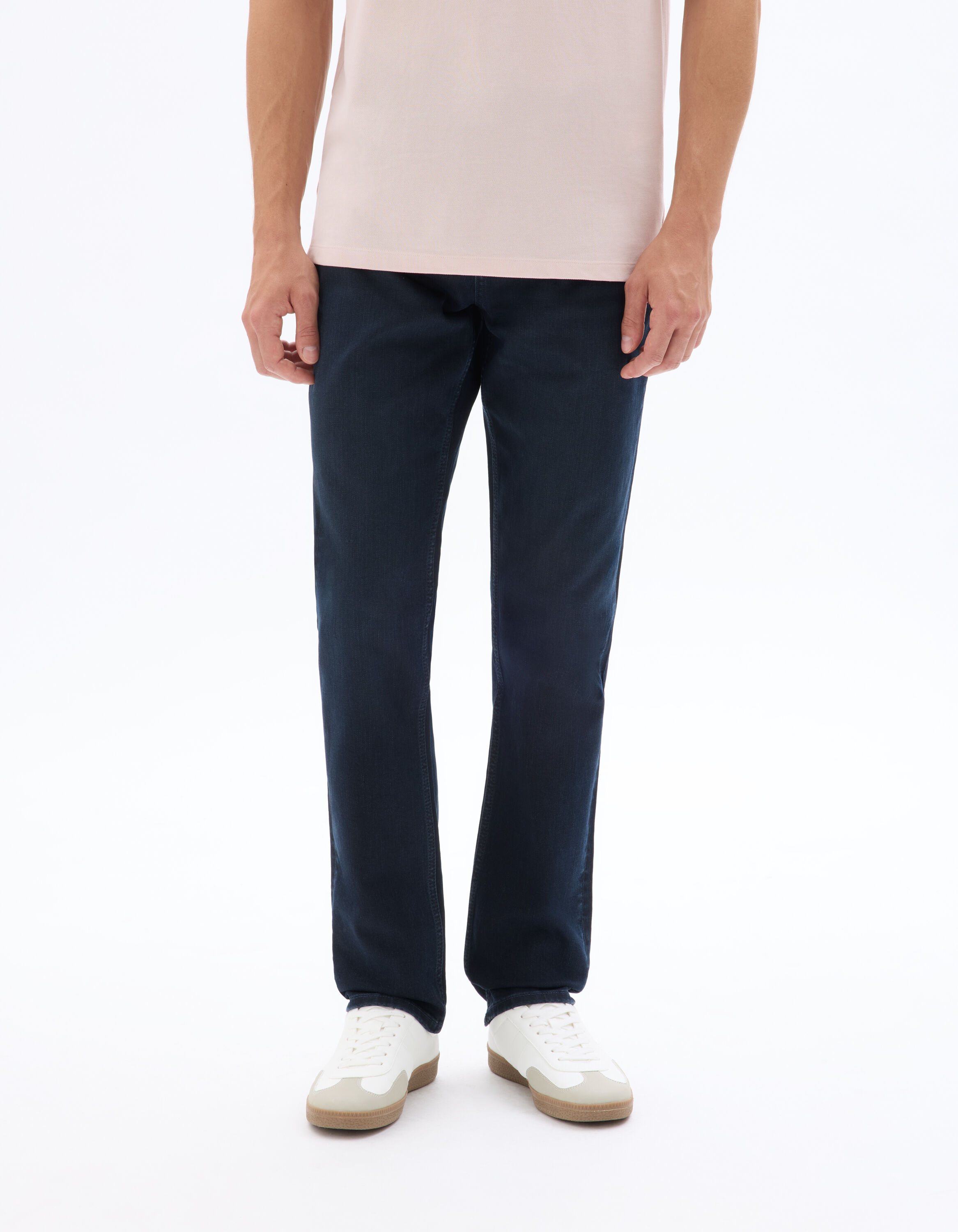Jean C.15 straight coton stretch 3 longueurs - marine