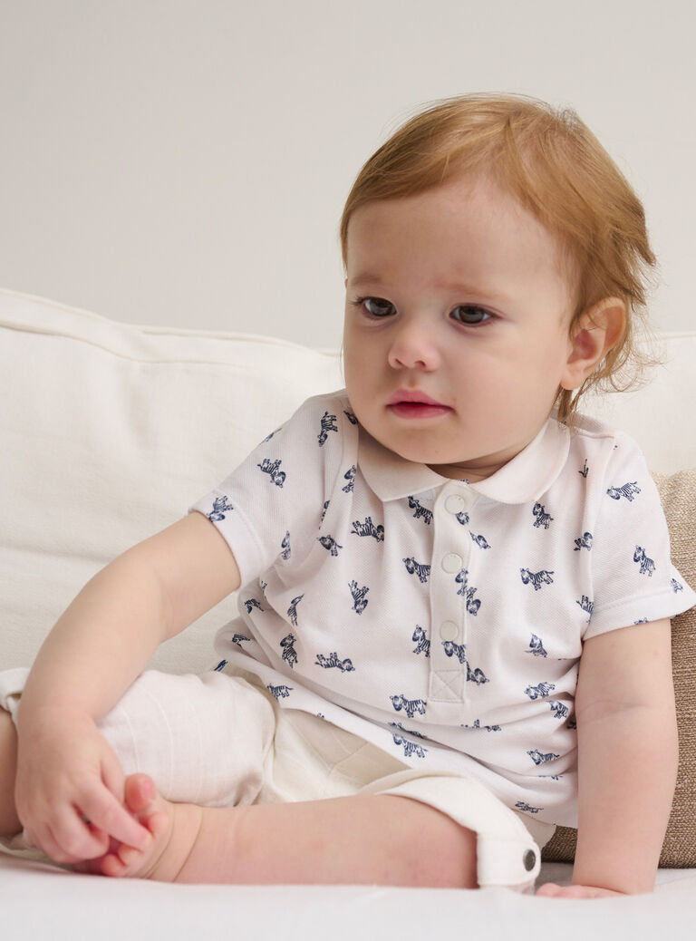 Polo blanc pour bébé garçon
