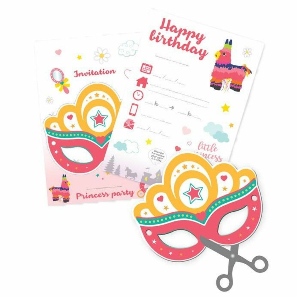 12 cartes d'invitation à découper - princesse