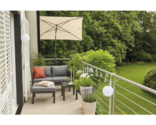 City center paalparasol Siena Garden 140 x 210 cm Polyester Aluminium antraciet Handzwengel opvouwbaar rechthoekig