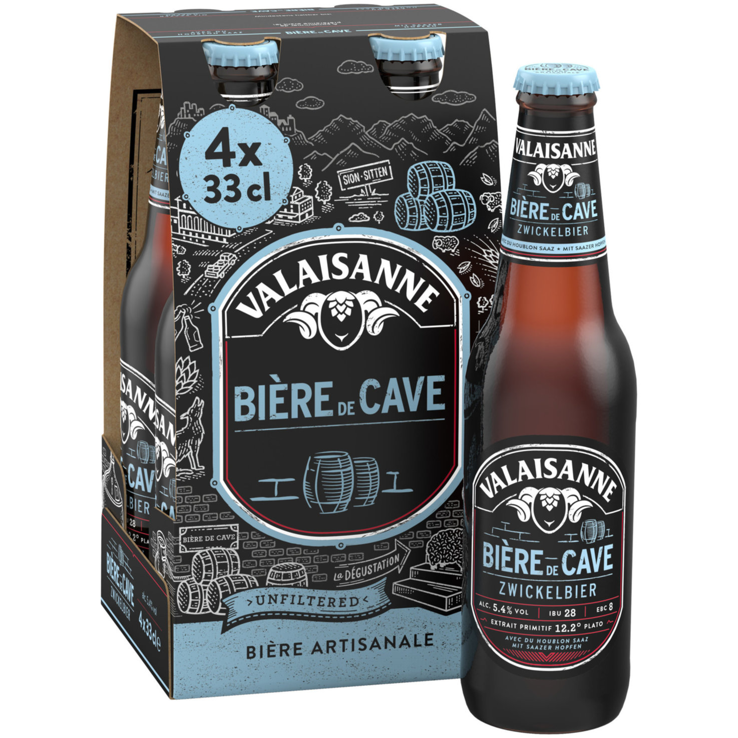 Valaisanne Zwickel Bier 4x33cl -132cl