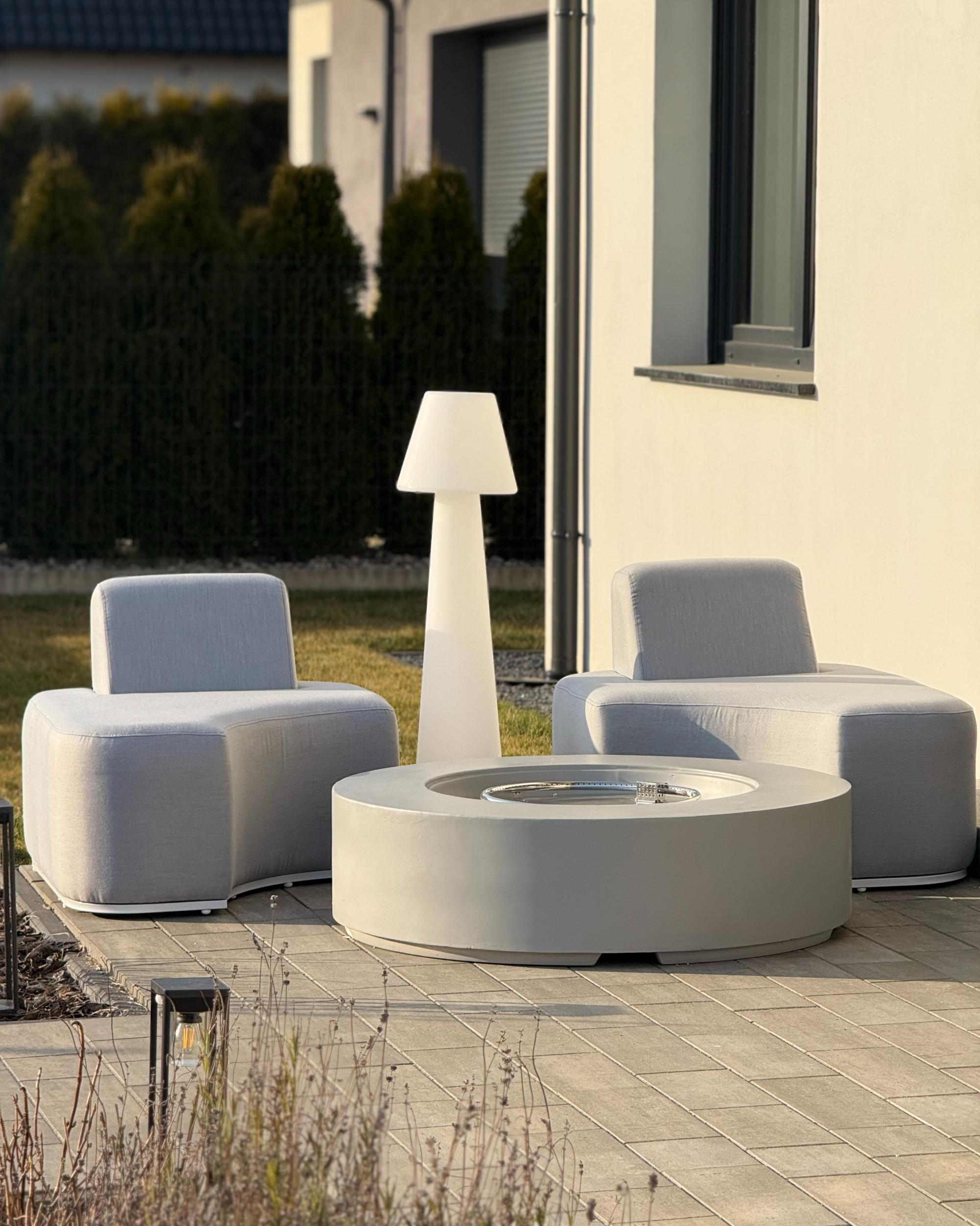 Loungeset met tafel 2-zits FABRO modulair Lichtgrijs