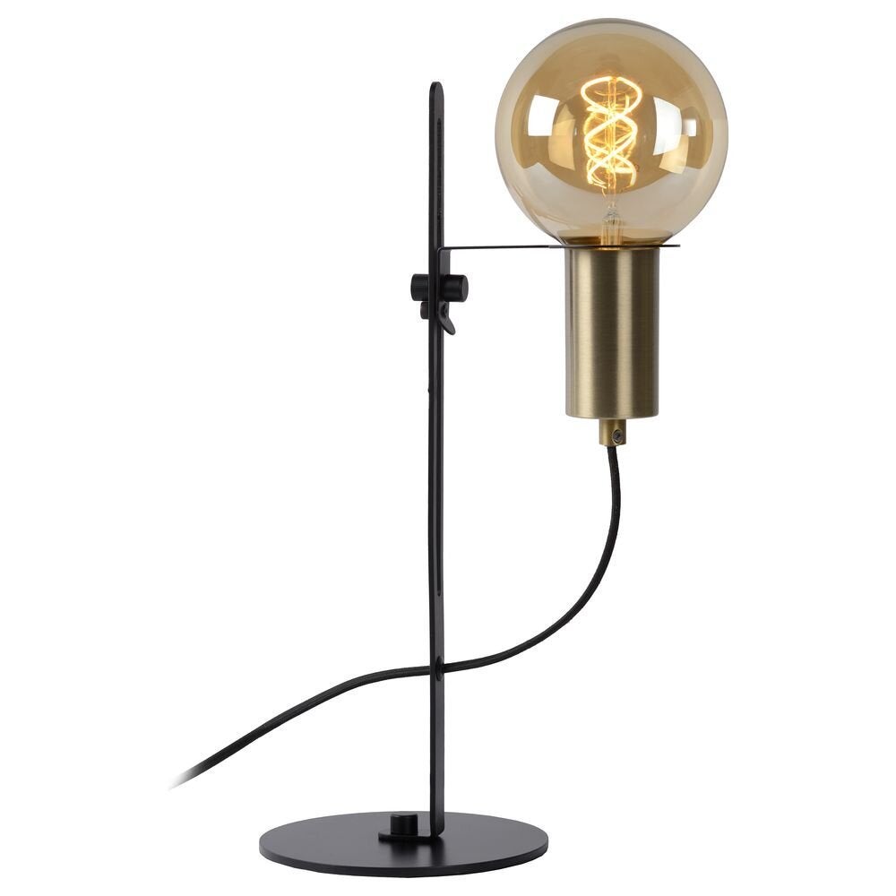 Malcolm tafellamp in zwart en mat goud E27