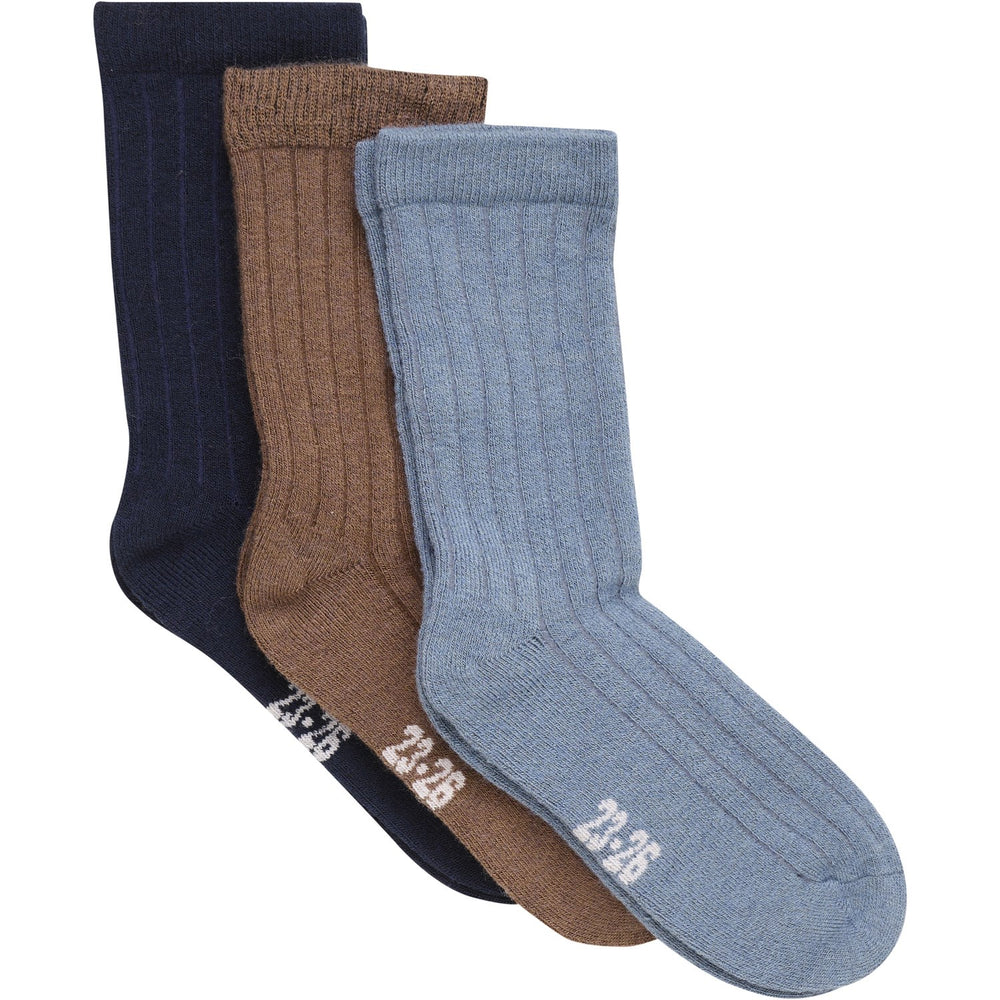 Køb Minymo Dark Navy Uld Strømper Rib 3-pak