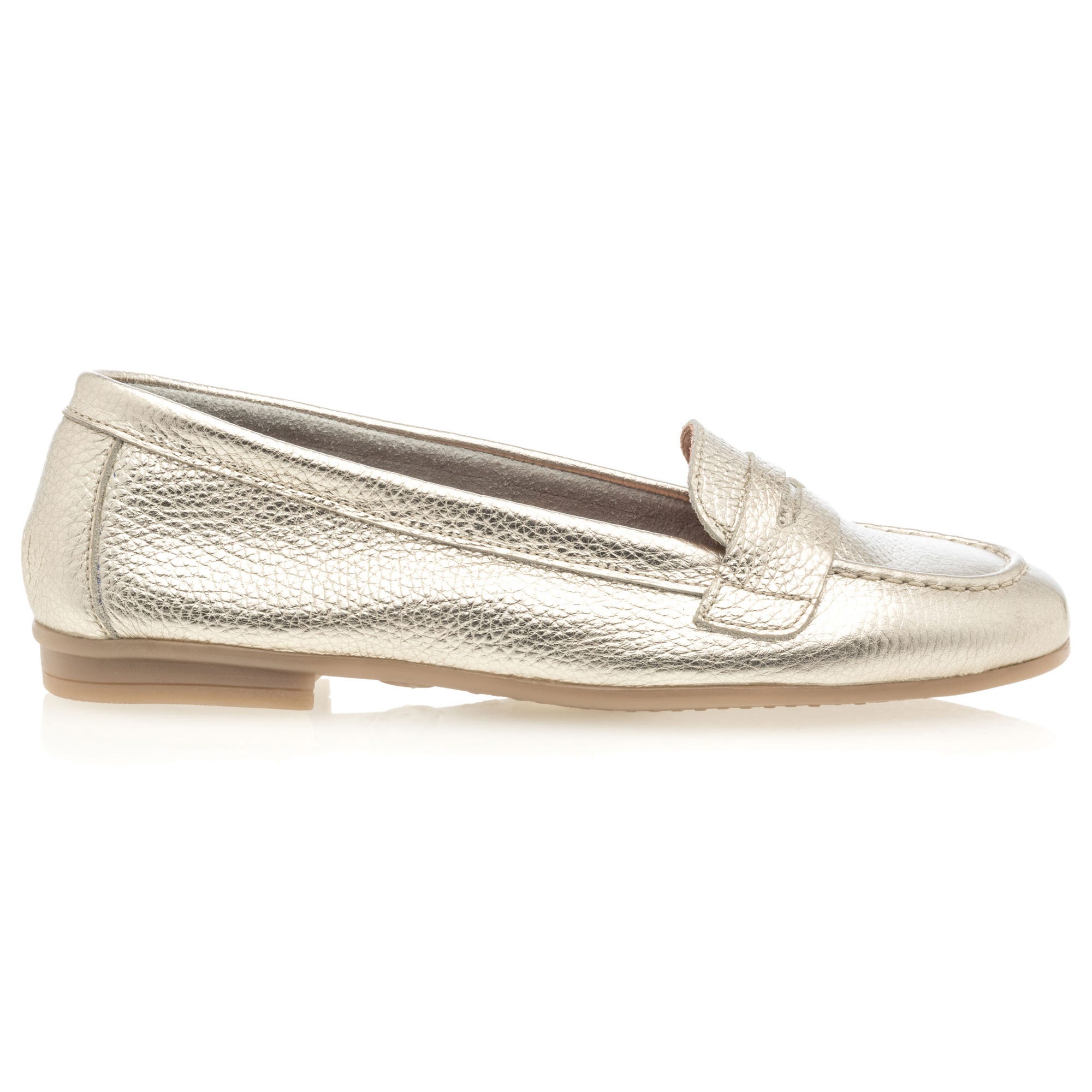 Mocassins Femme en cuir or