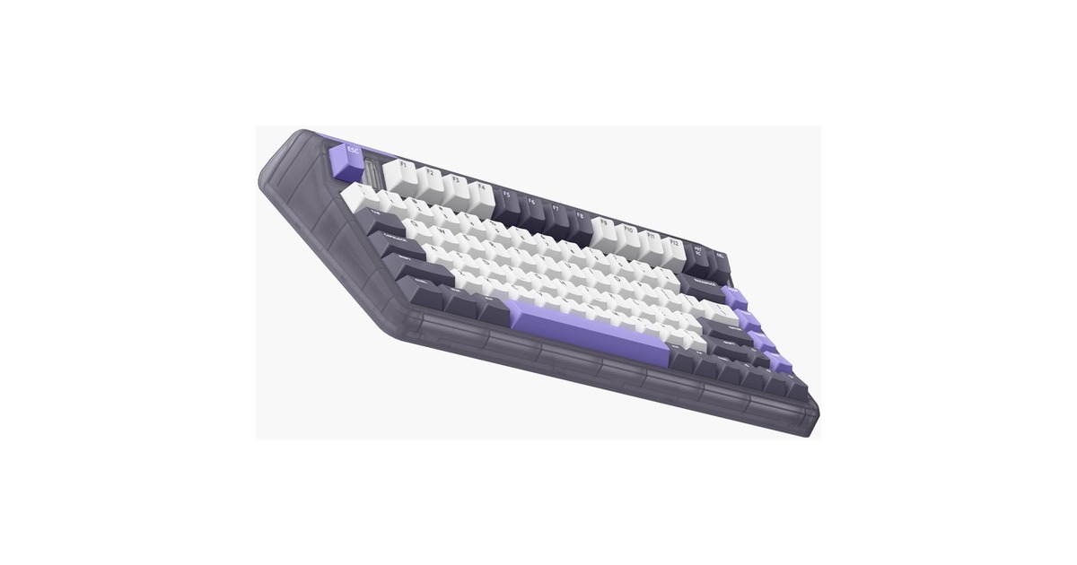 IqunixOG80 Lavandin Wireless Mechanical Keyboard, gaming toetsenbord  (Lavendel, US lay-out, Cherry MX Red, 80% (TKL), Hot-swappable, PBT, 2.4GHz | Bluetooth 5.1 | USB-C)
