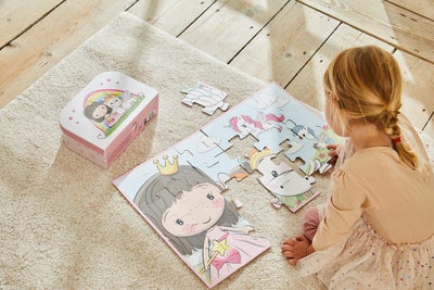 Barbo Toys Lillie & Ellie Koffert med Gulvpuslespill 24 Brikker