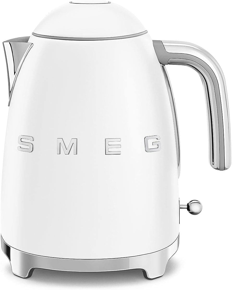 Smeg, Bouilloire Électrique KLF03PGEU 1,7 L, Filtre Anticalcaire Lavable, Arrêt Automatique de Sécurité, Indicateur de Niveau d'Eau, Base Antidérapante, Range Cordon, Puissance 2400W, Vert d'Eau