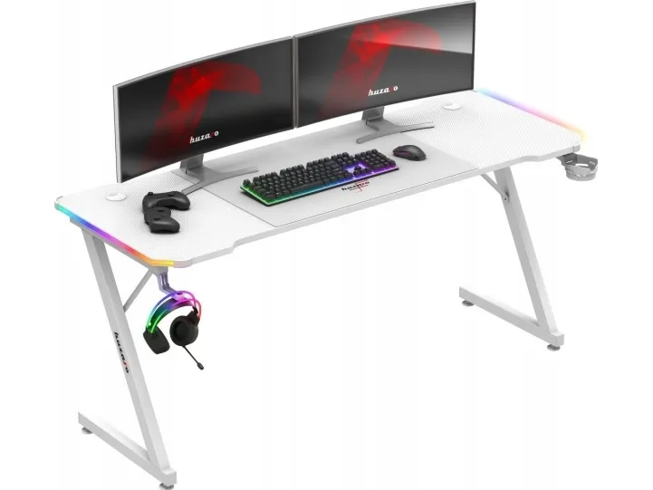 Huzaro Hero 4.8 White RGB gaming skrivebord