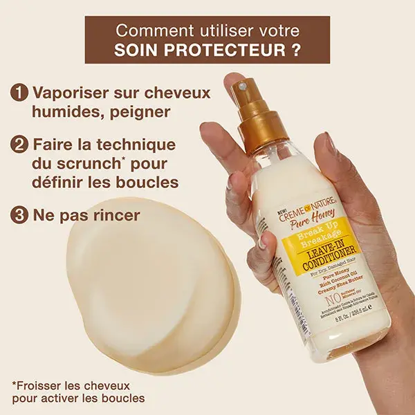 Creme of nature, Pure Honey, Soin revitalisant et anti-casse, 236,5ml