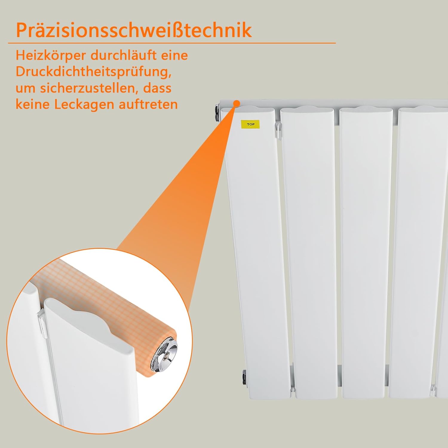 T&K Heizkörper Flach 1800x308mm Weiß Einlagig Design Heizkörper, Vertikal Moderne Paneelheizkörper Badheizkörper Für Mittelanschluss Heizung