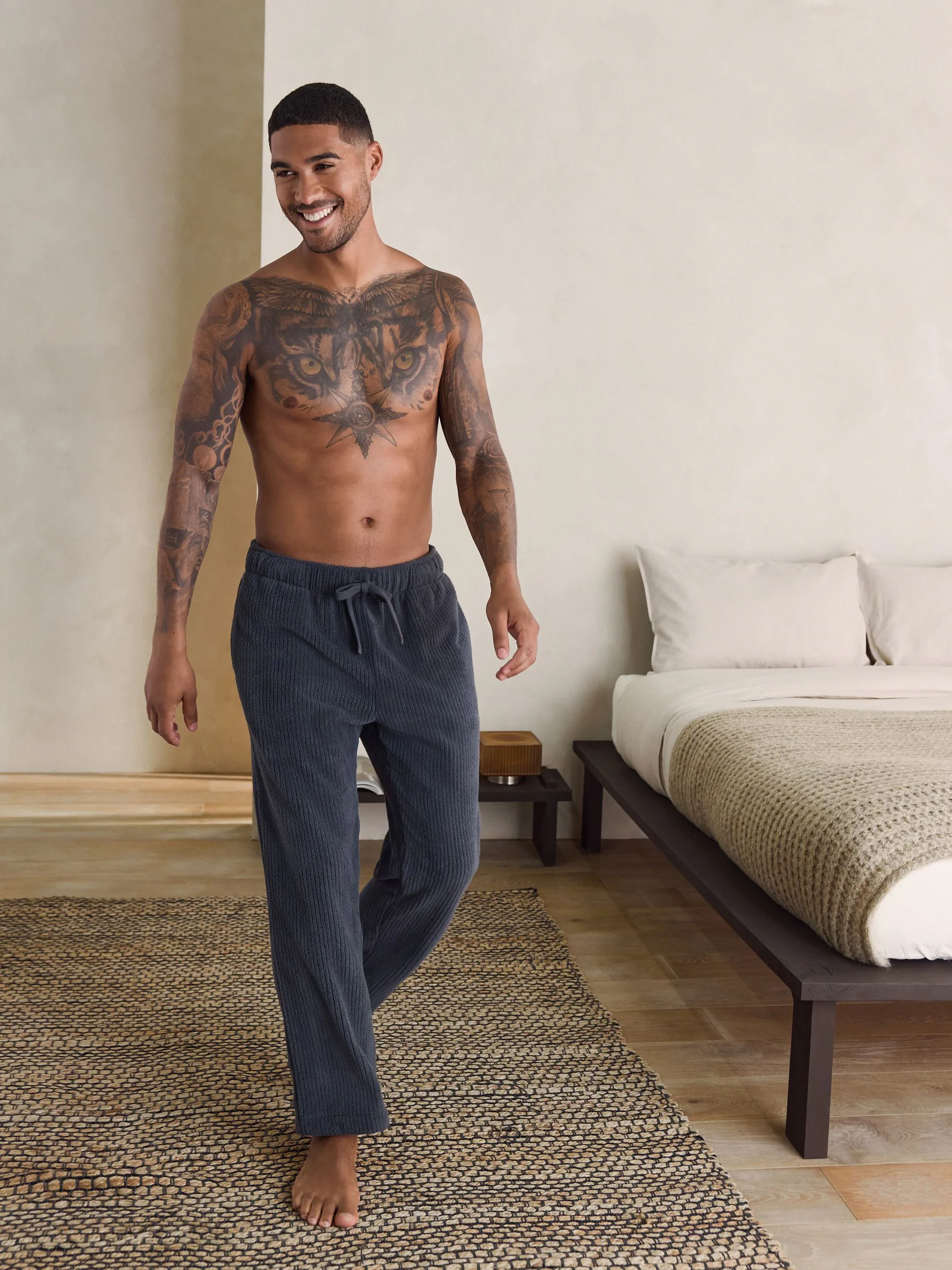 Leisteen grijs - Borg Fleece Rib Textured Joggers