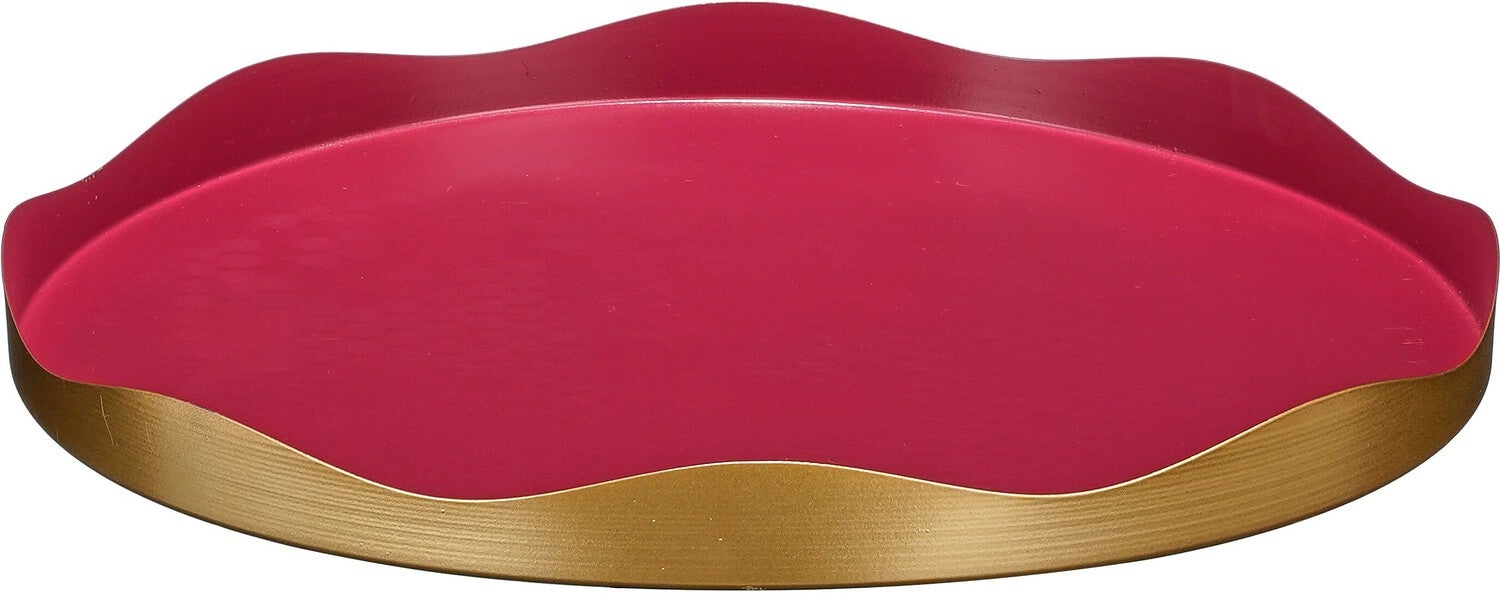 Mica Decorations decoratiebord Sweety rood D 35 H 3 cm