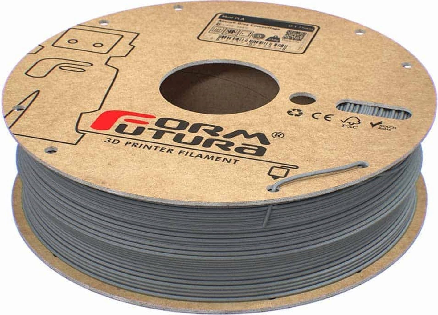FormFutura  Matt PLA Aircraft Grey Camouflage, 1,75 mm / 750 g    Mattes PLA mit rauer Oberfläche und feinen Details
