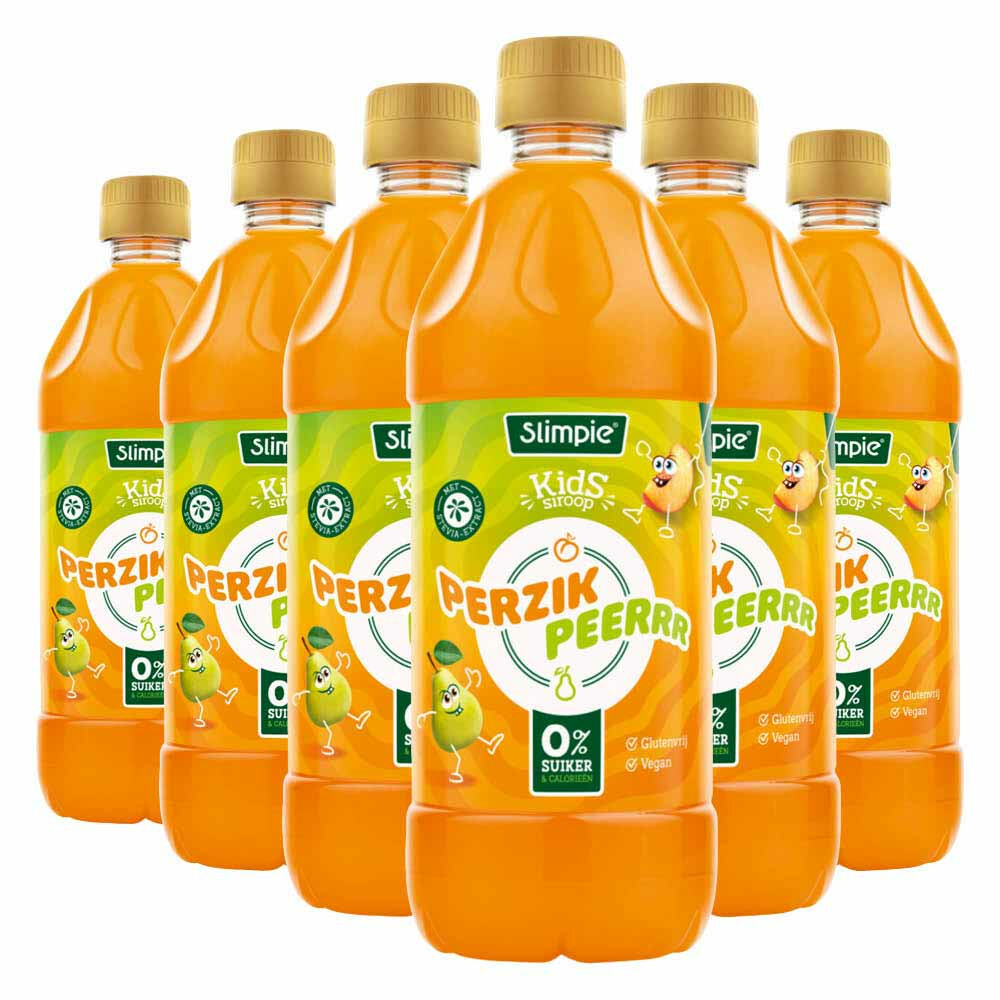 6x Slimpie Siroop Kids Perzik Peerrr580 ml