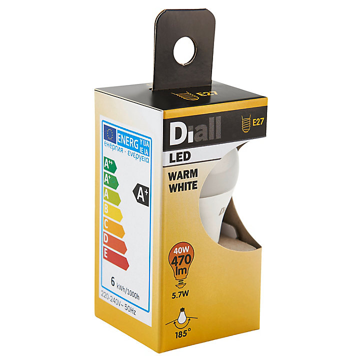 Ampoule LED Diall mini globe E27 5,7W=40W blanc chaud