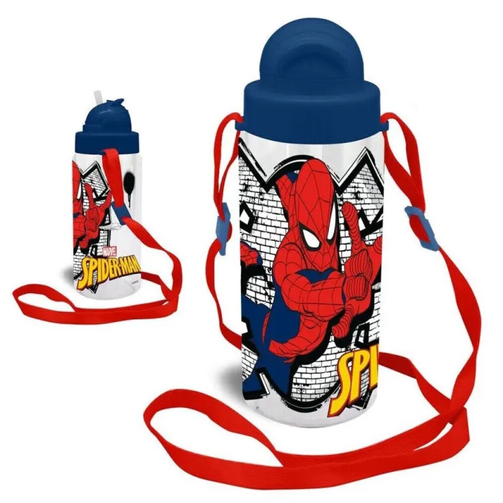 Spiderman Trinkflasche mit Tragegurt
