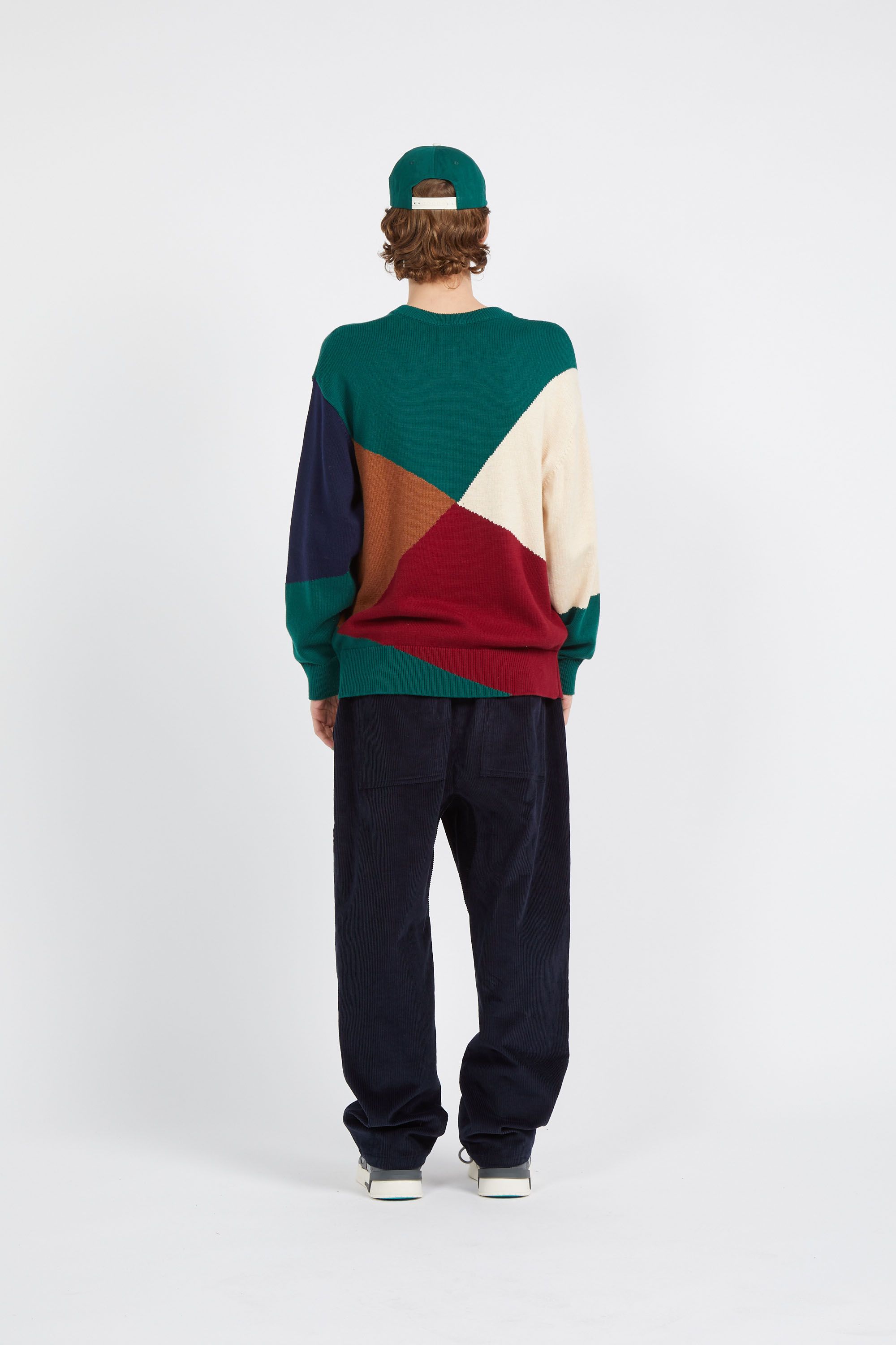 PARLEZ pull Yard Knit Crew Navy Multi Multicolore