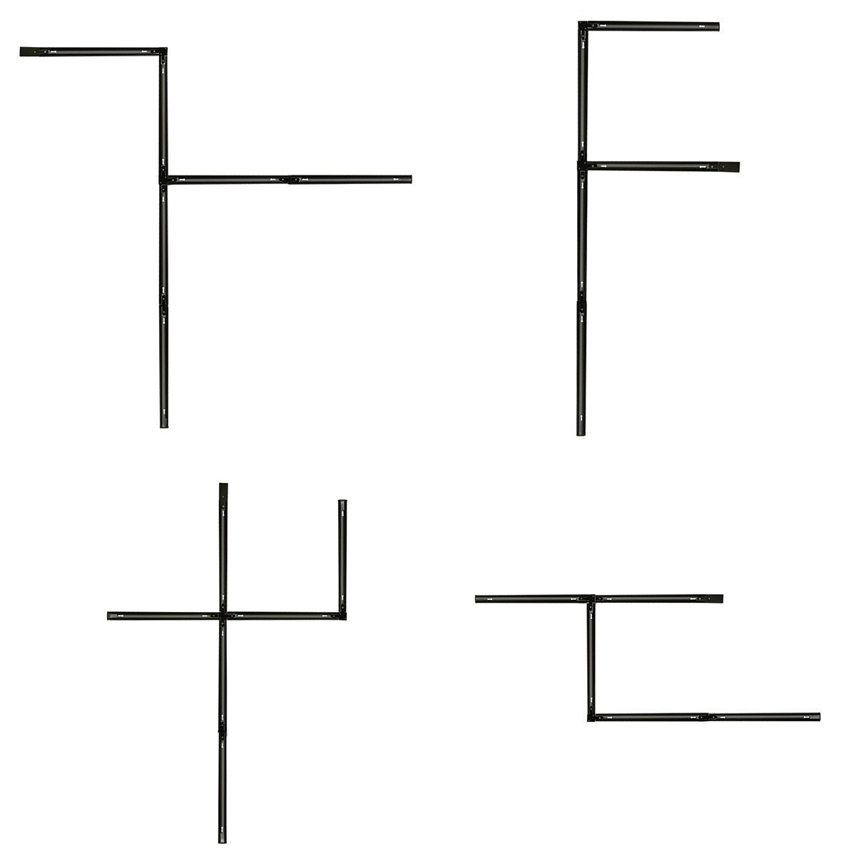Modern railsysteem met 5 spots zwart met smoke 1-fase - Iconic Jeana