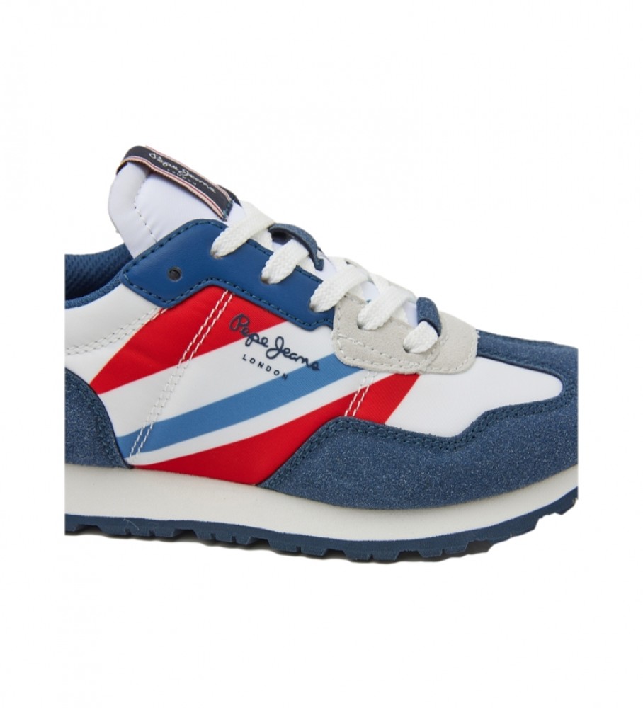 Tênis Pepe Jeans Combined com estampa Foster, azul marinho e vermelho.