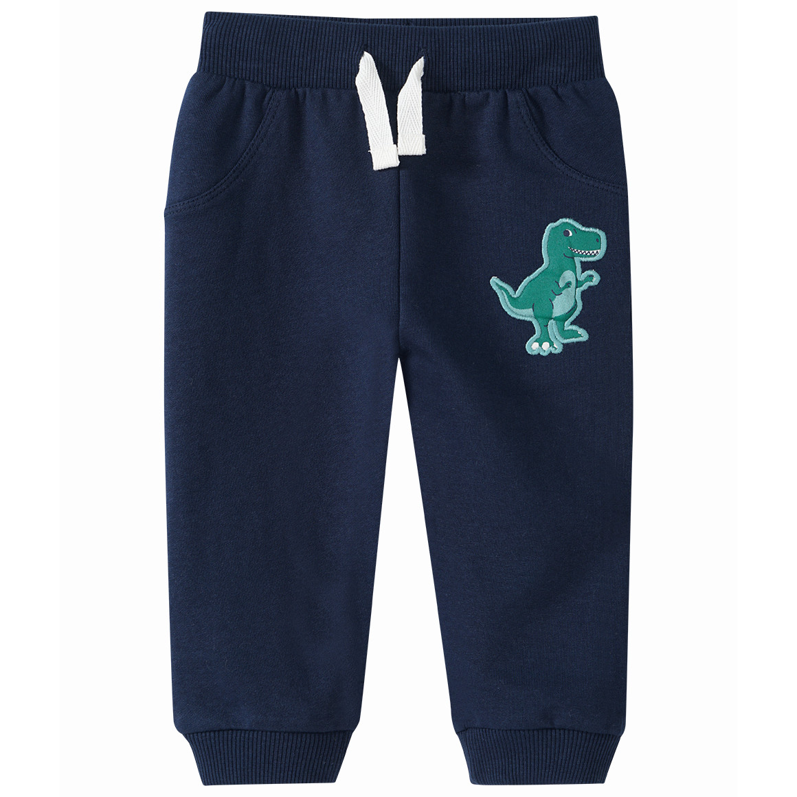 Topomini Baby Jogginghose mit Dino-Stickerei dunkelblau