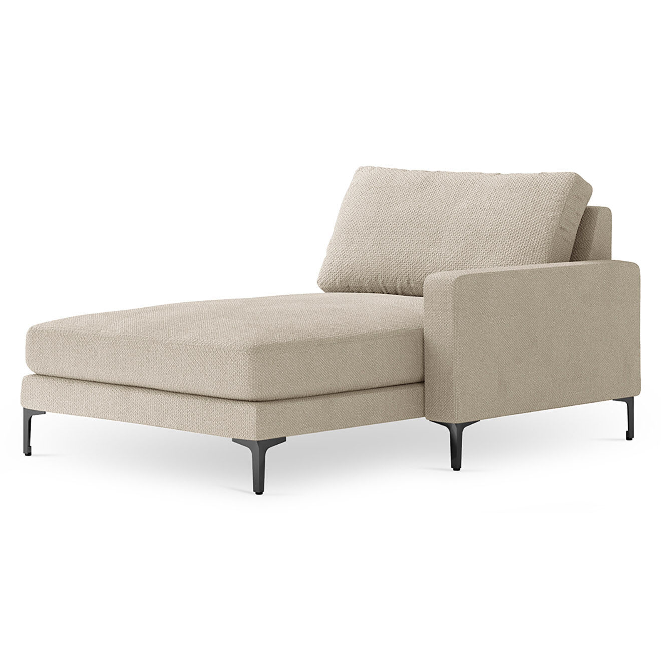 Mazzini Sofas Chaise Longue Droite Venus beige - 160x104x90 cm