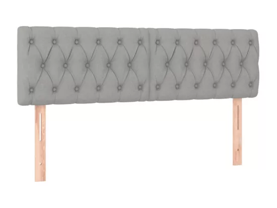 Sommier tapissier matelas et LED Gris clair 160x200 cm Tissu