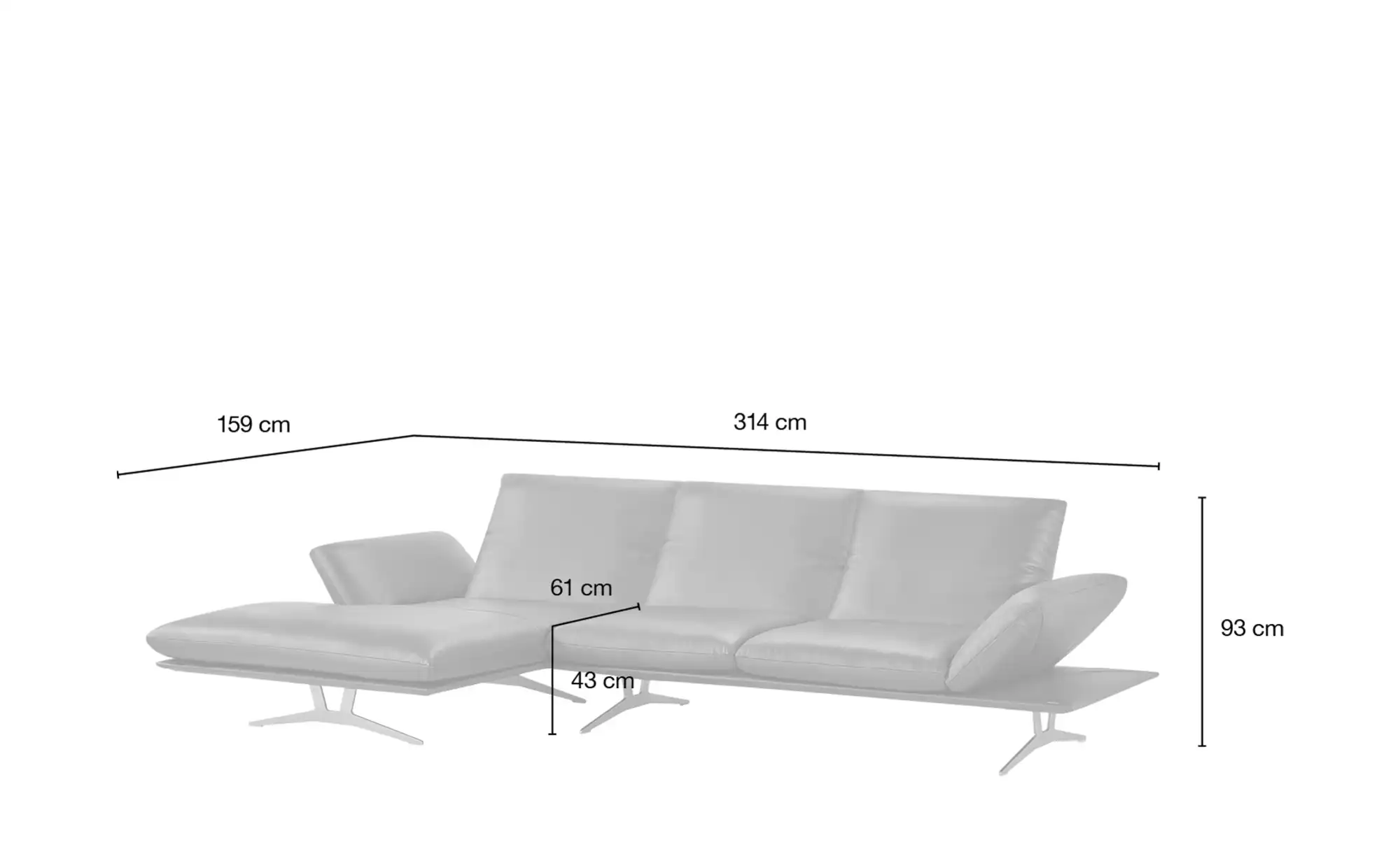 KOINOR Ecksofa Echtleder Francis