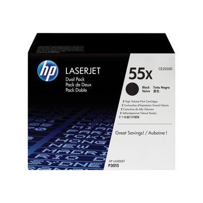 HP 55X - Pack de 2 - noir - cartouche laser d'origine