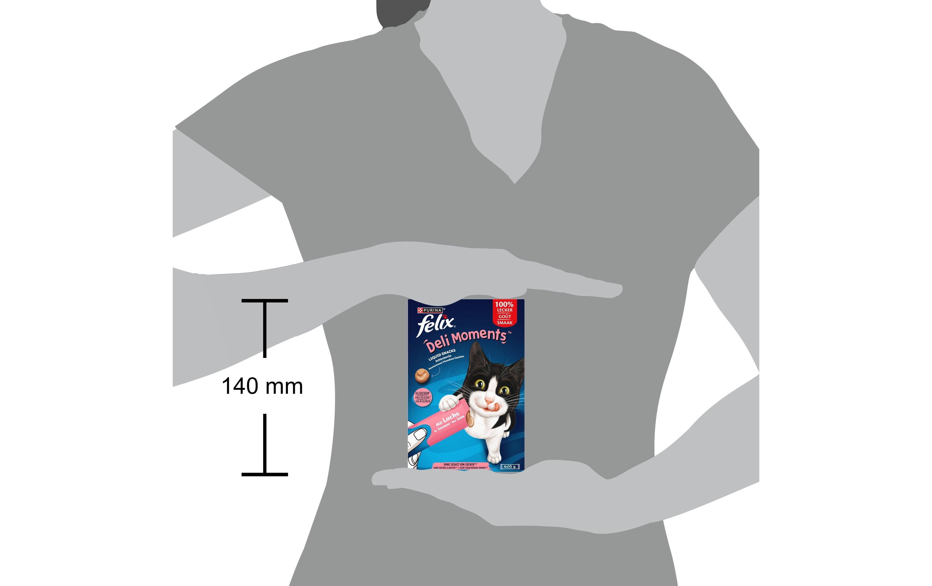 Katzen-Snack Deli Moments Lachs 4 x 10gErgänzungsfuttermittel für ausgewachsene und ältere Katzen