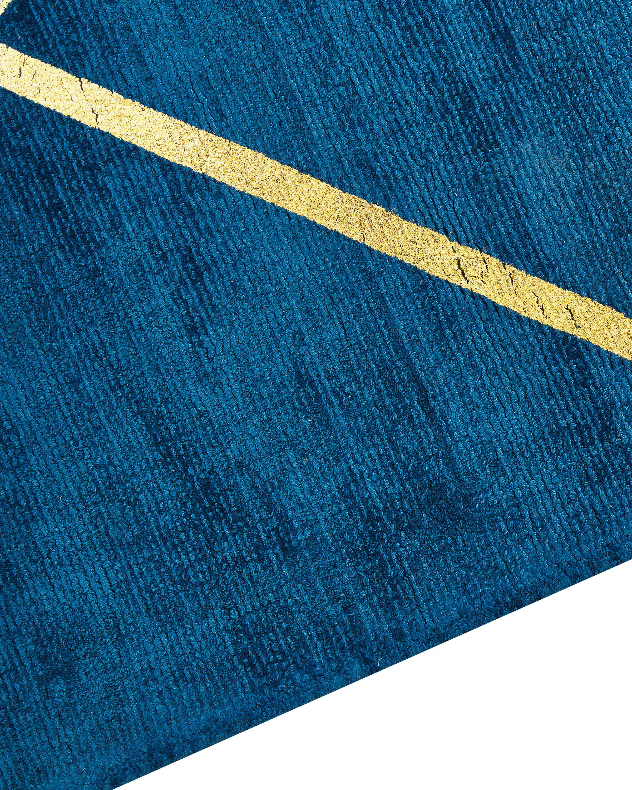 Vloerkleed HAVZA Blauw 80 x 150 cm Viscose