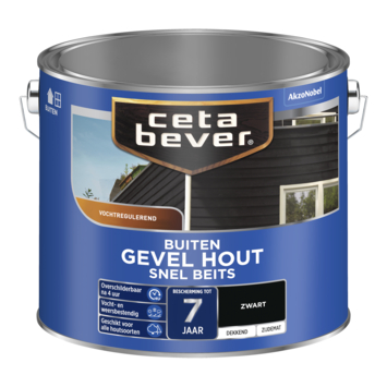 CetaBever snelbeits Gevel Hout zijdemat dekkend zwart 2,5 liter