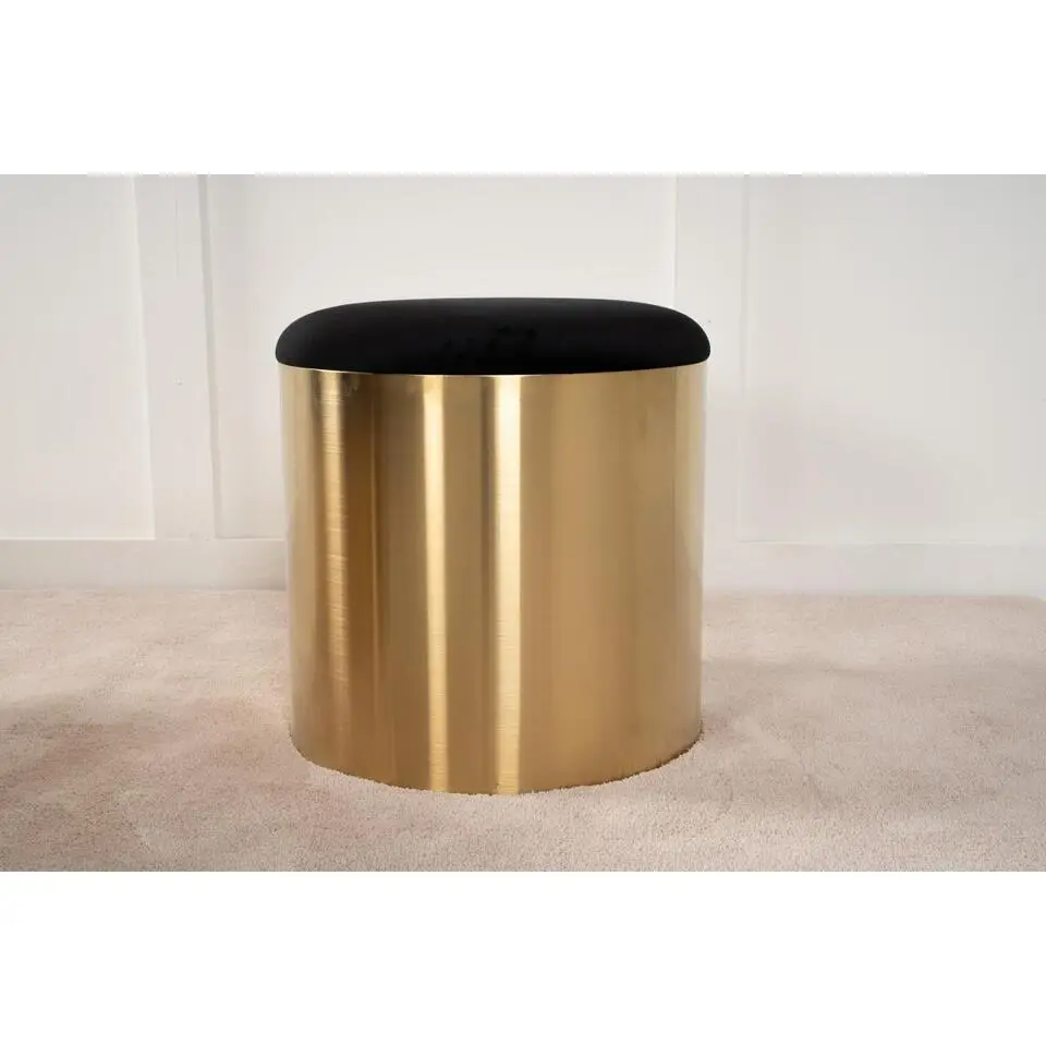 Svea - Finn poef - velvet - ø45 cm - goud