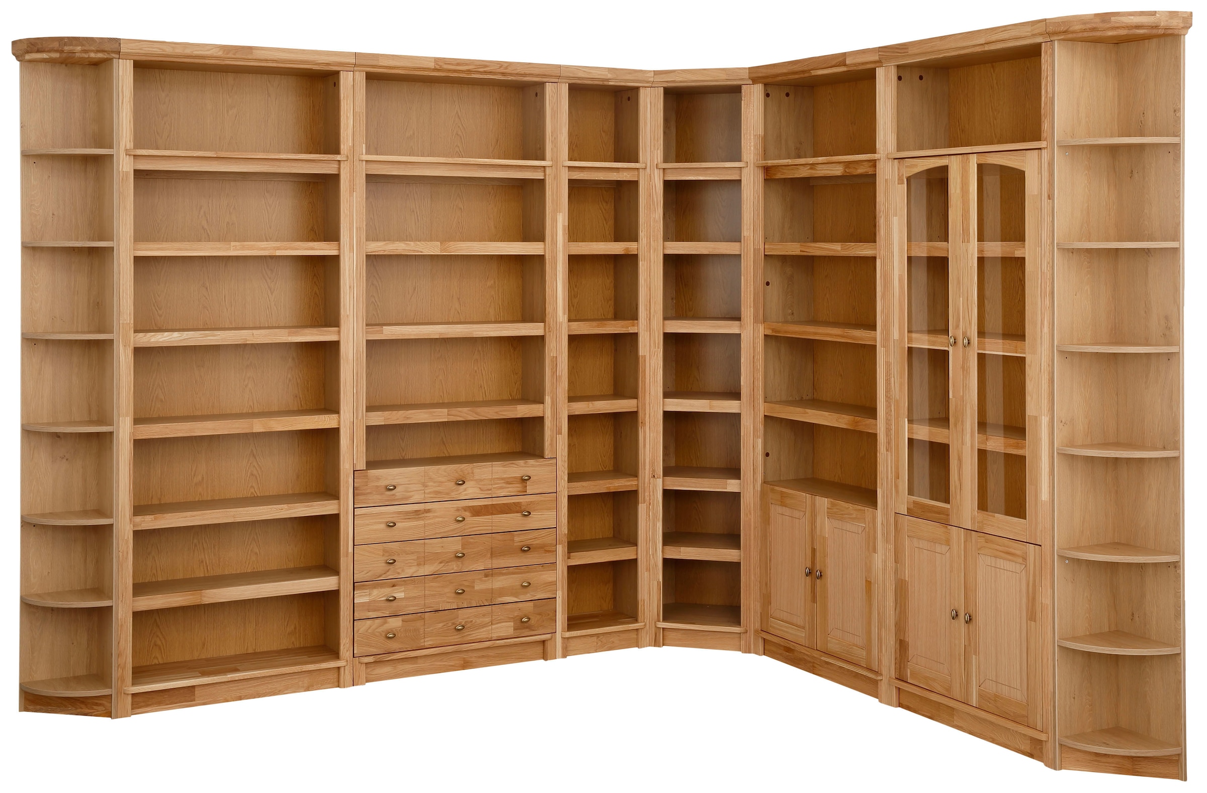 Home affaire Bücherregal »Soeren Vitrine mit 2 Glastüren, Breite/Tiefe: 80/220 cm« Kiefer massiv, Tiefe 29 cm, 2 Holz- und 2 Türen mit Klarglas- Einsatz