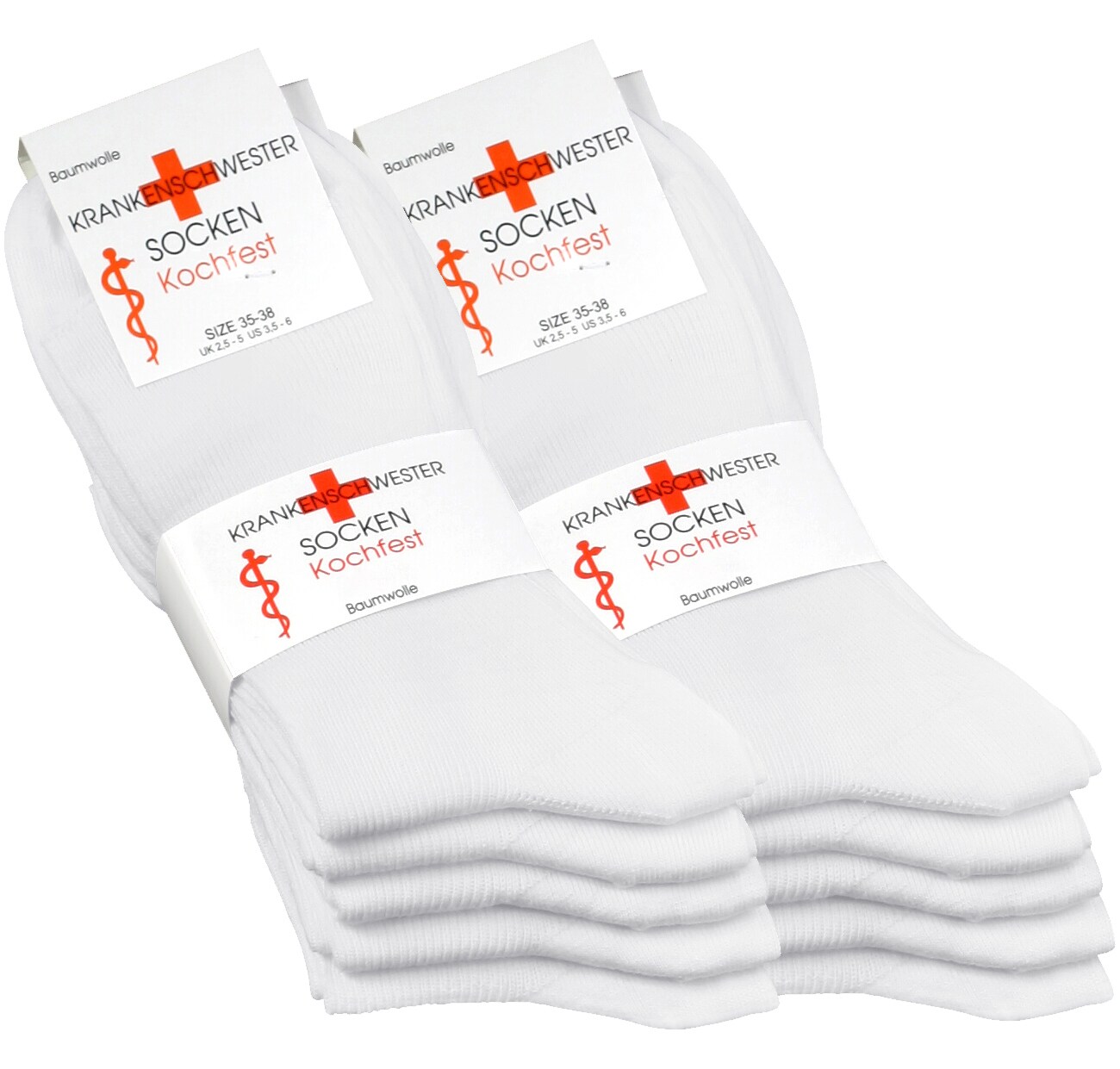 Cotton Prime® 10 Paar Krankenschwester Socken