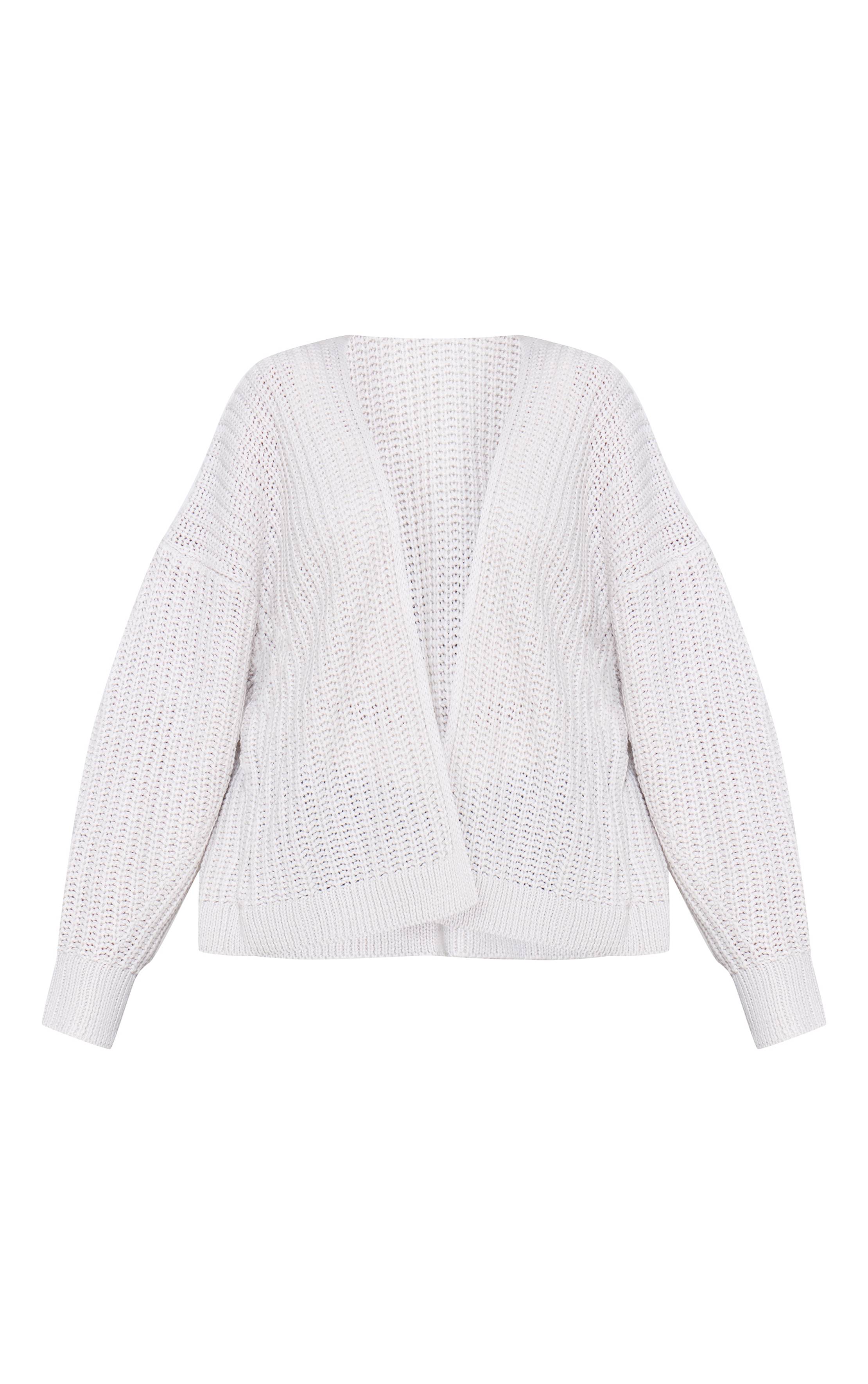 Gris Gilet Ample En Grosse Maille