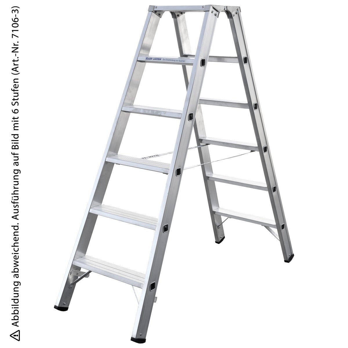 Iller trapladder met 2x7 treden, 3,20m AH