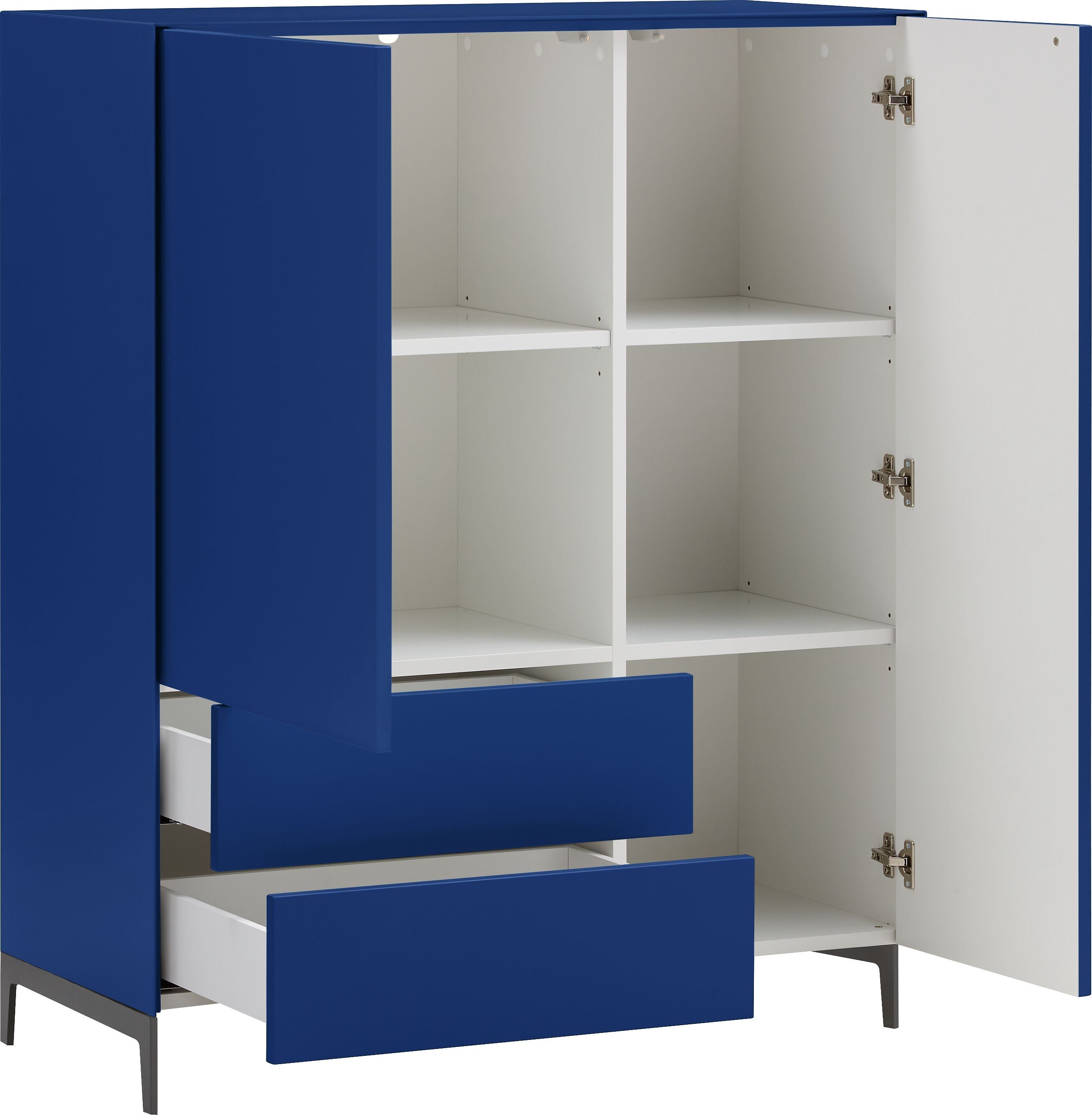 LUX Highboard - Blau / B: 100.0 cm x T: 46.0 cm x H: 123.5 cm