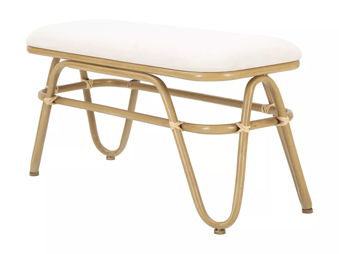 Banc en métal et tissu marron 100x40x50 cm