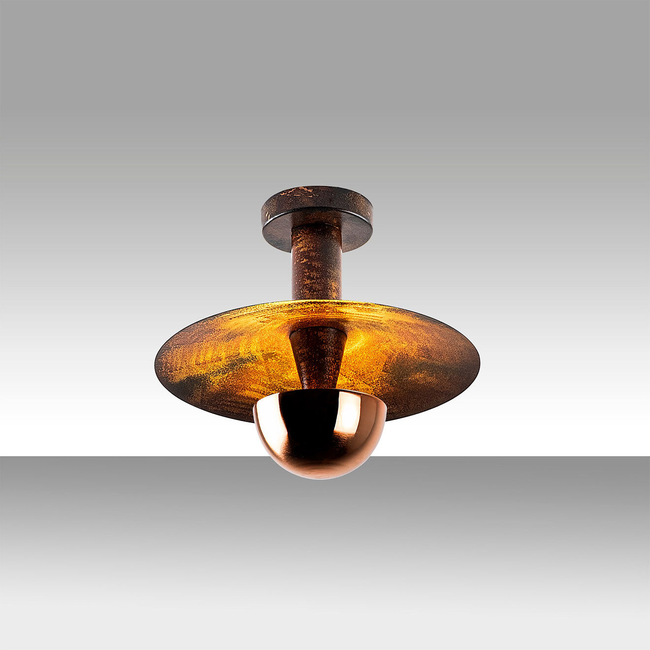 Opviq Plafonnier Kurt cuivré - D.28x26 cm