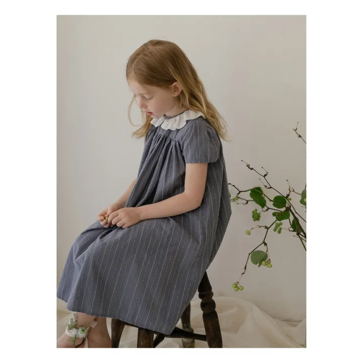 Louisiella Robe Hansely Volants Dentelle | Bleu nuit
