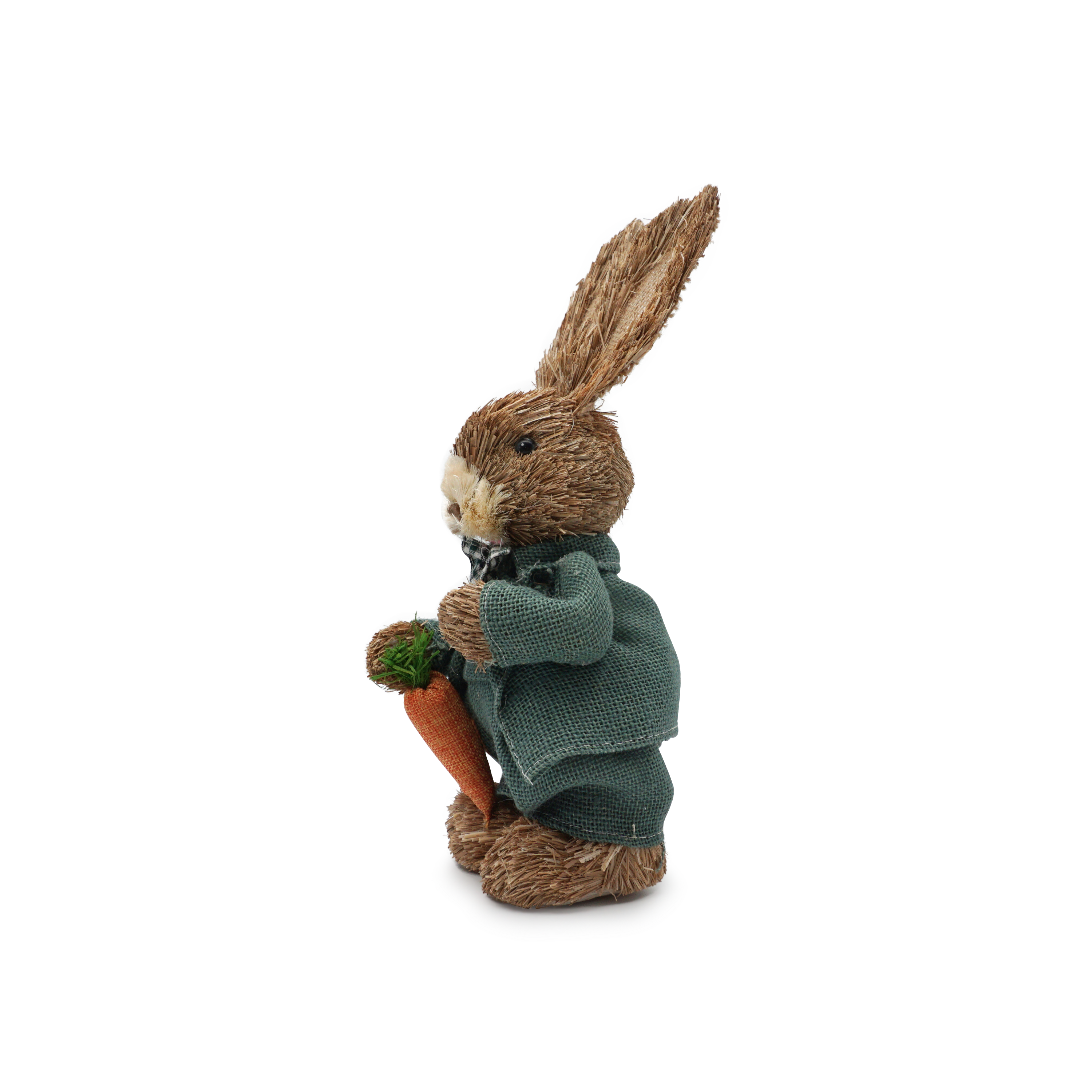 (32x13cm) Stroh Hase Oster Dekoration Osterhase mit Karotte