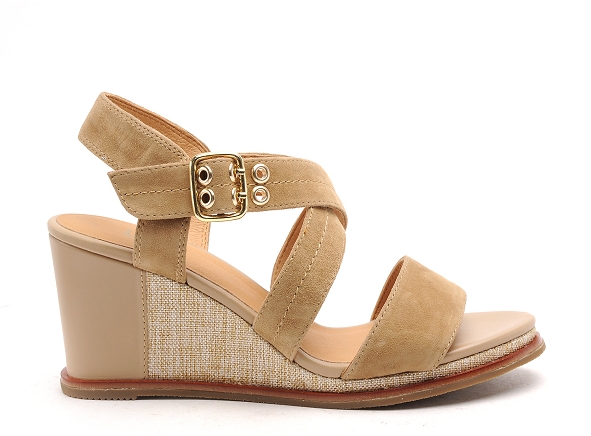 Fugitive nu pieds talons femme irlande beige