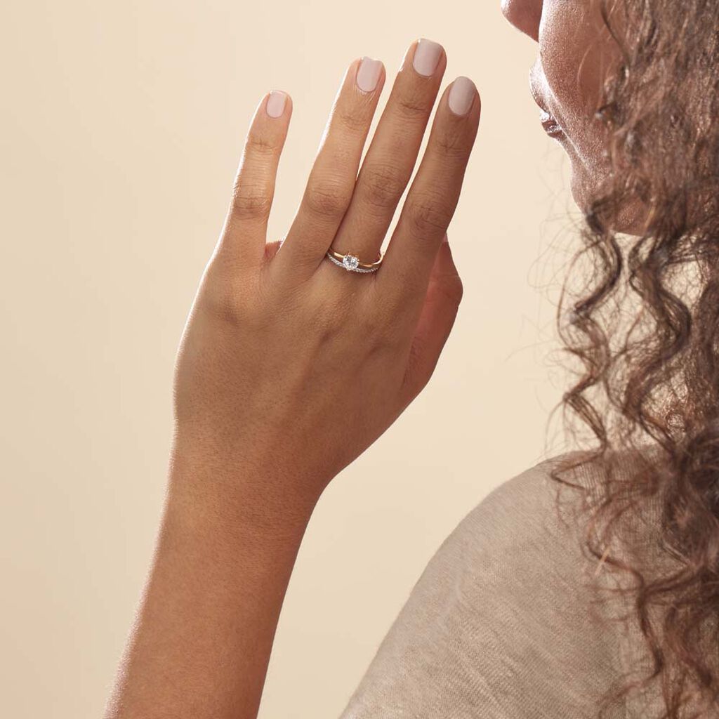 Bague Mohira Or Jaune Oxyde De Zirconium